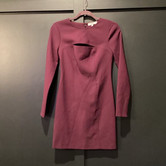 Revolve Likely Keller Long Sleeve Mini Dress bodycon cut out in Purple Plum sz 4 - Picture 6 of 15